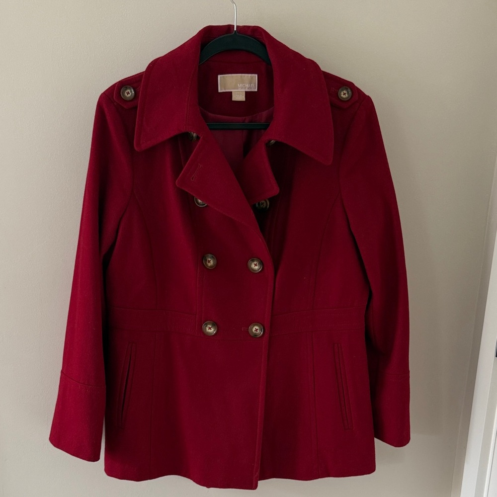 Michael Kors Cherry Red Pea Coat